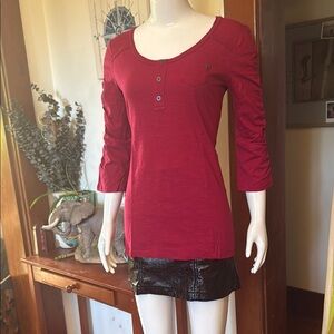 NWT Style&Co size small Women's Red Button-Detail Top